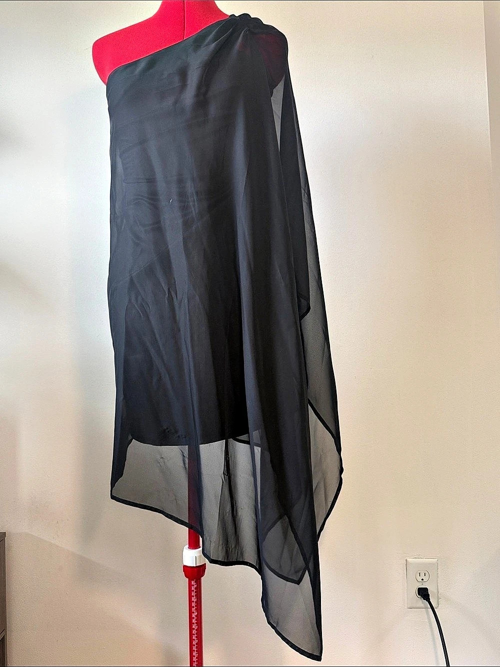 Y2K Era Black Sheer Asymmetrical Tunic Witchy